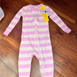 Cat & Jack Pink and White Striped Footie